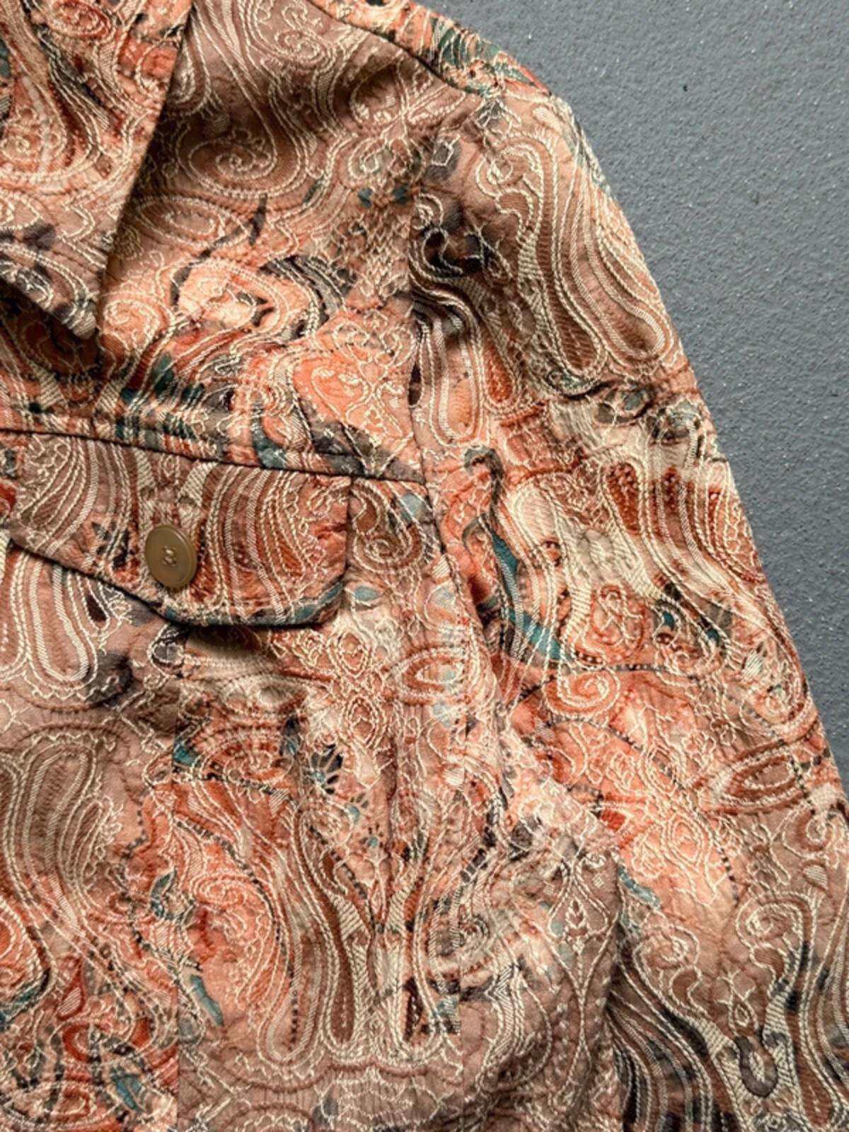 Vintage Embroidered Sashiko Style Paisley Trucker Jacket XL Ladies