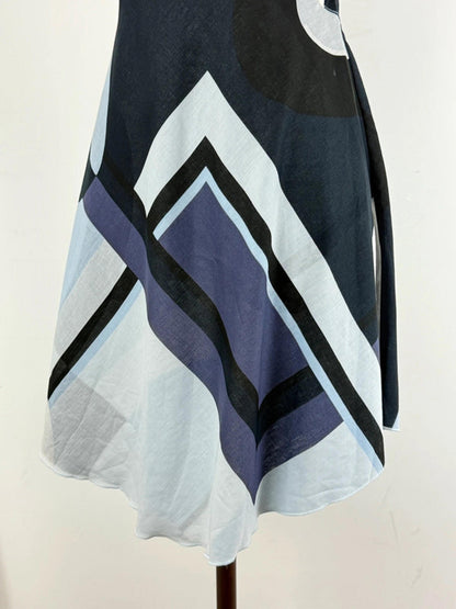 Armani Rope Straps Mini Dress Asymmetrical Cotton y2k 2000s XS