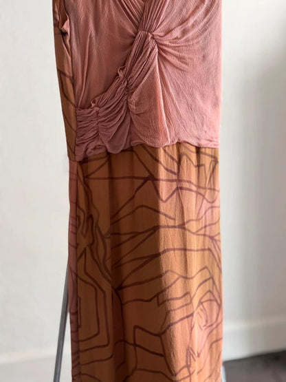 90s Vintage Abstract Sleeveless Mesh Dress Size 8/10