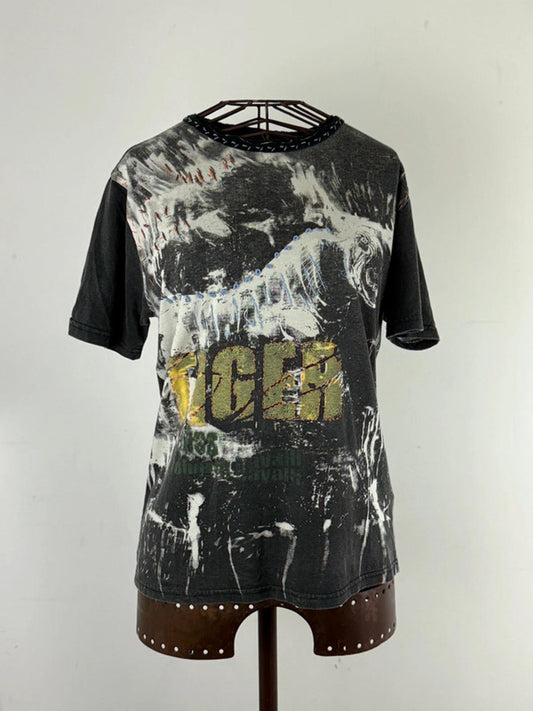 Roberto Cavalli Tiger Print T Shirt XL Ladies