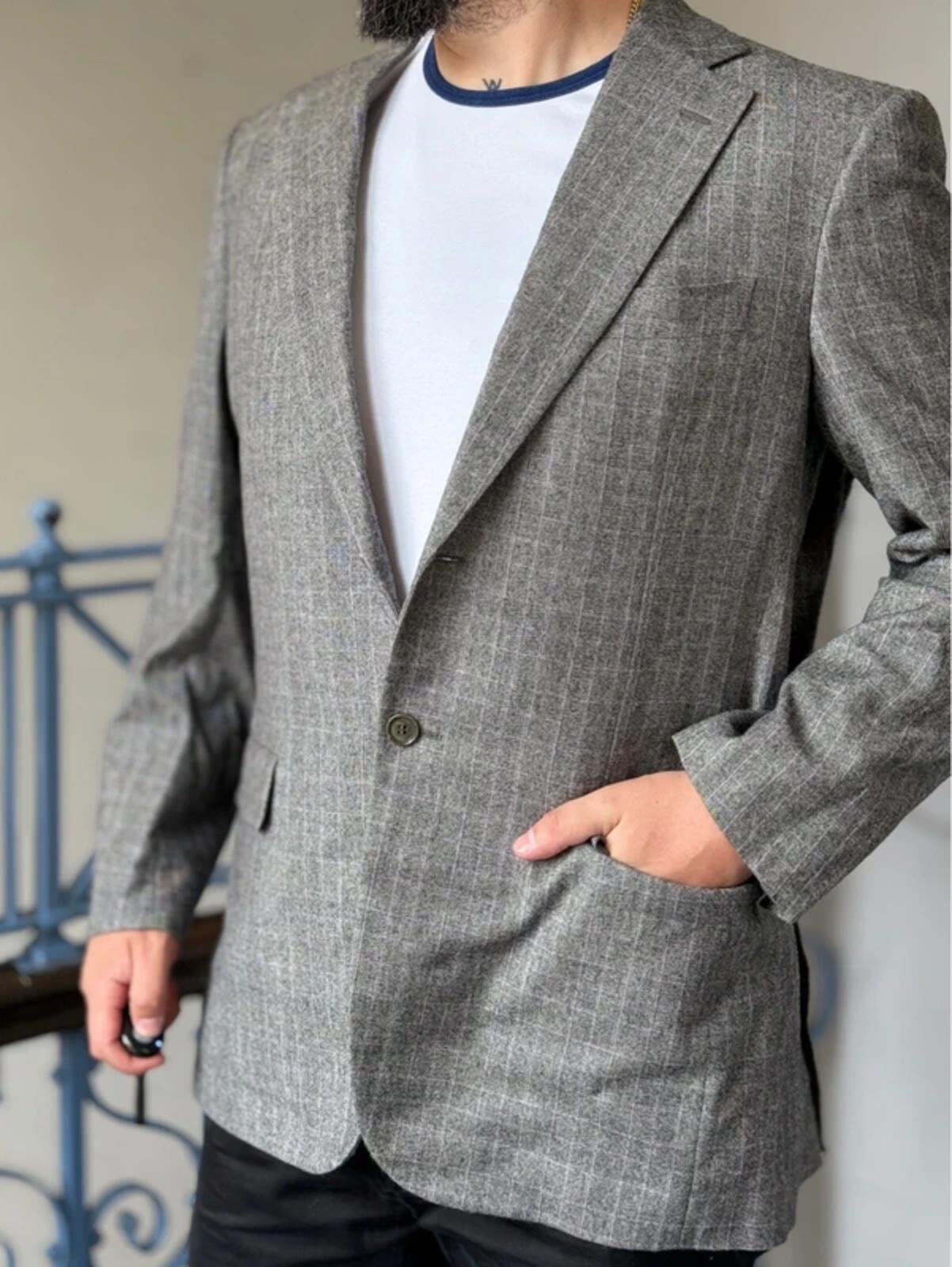 Pal Zileri Grey Lilac Check Wool Jacket IT50
