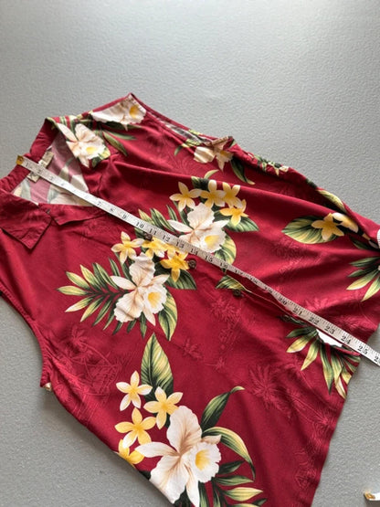 Ladies Vintage Hawaii Floral Sleeveless Shirt XL