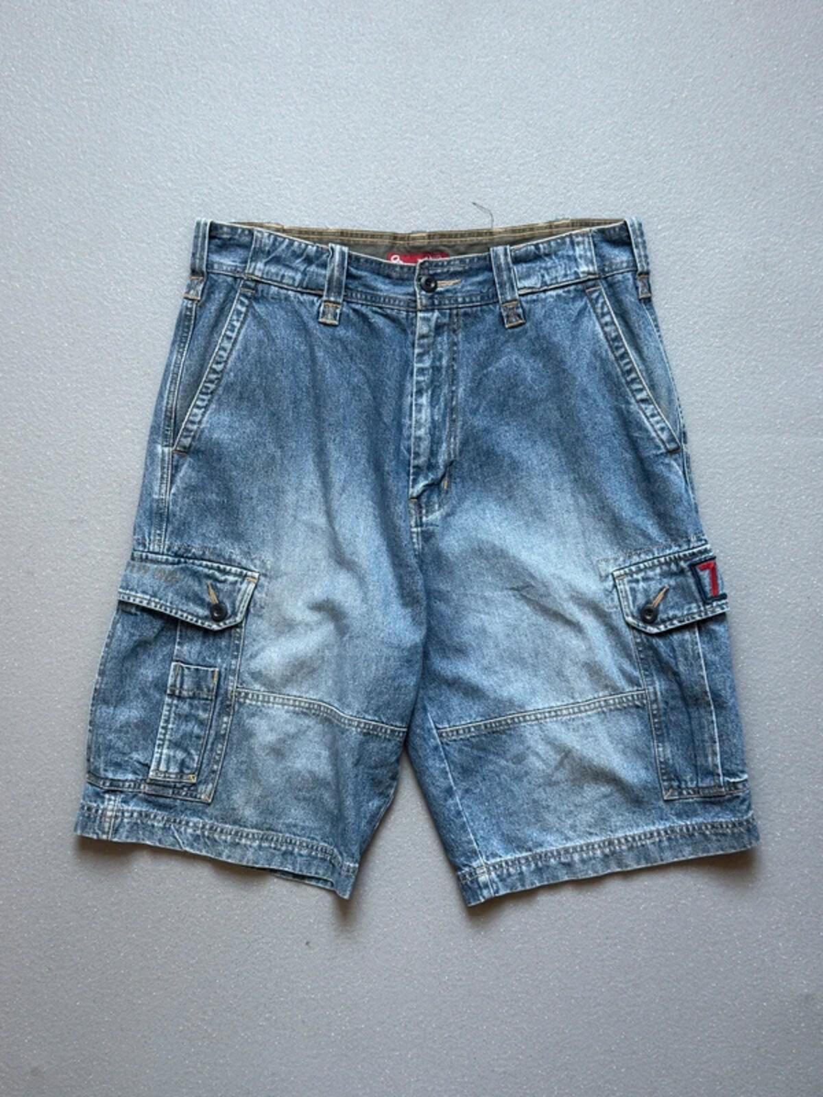 Y2K Baggy Denim Shorts Cargo 34”