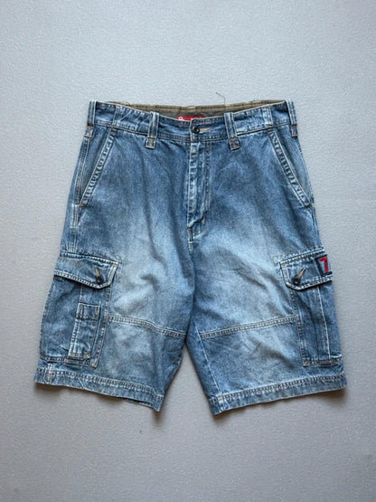 Y2K Baggy Denim Shorts Cargo 34”