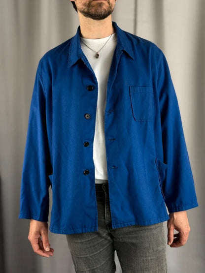 Cobalt Blue Vintage French Work Jacket XL