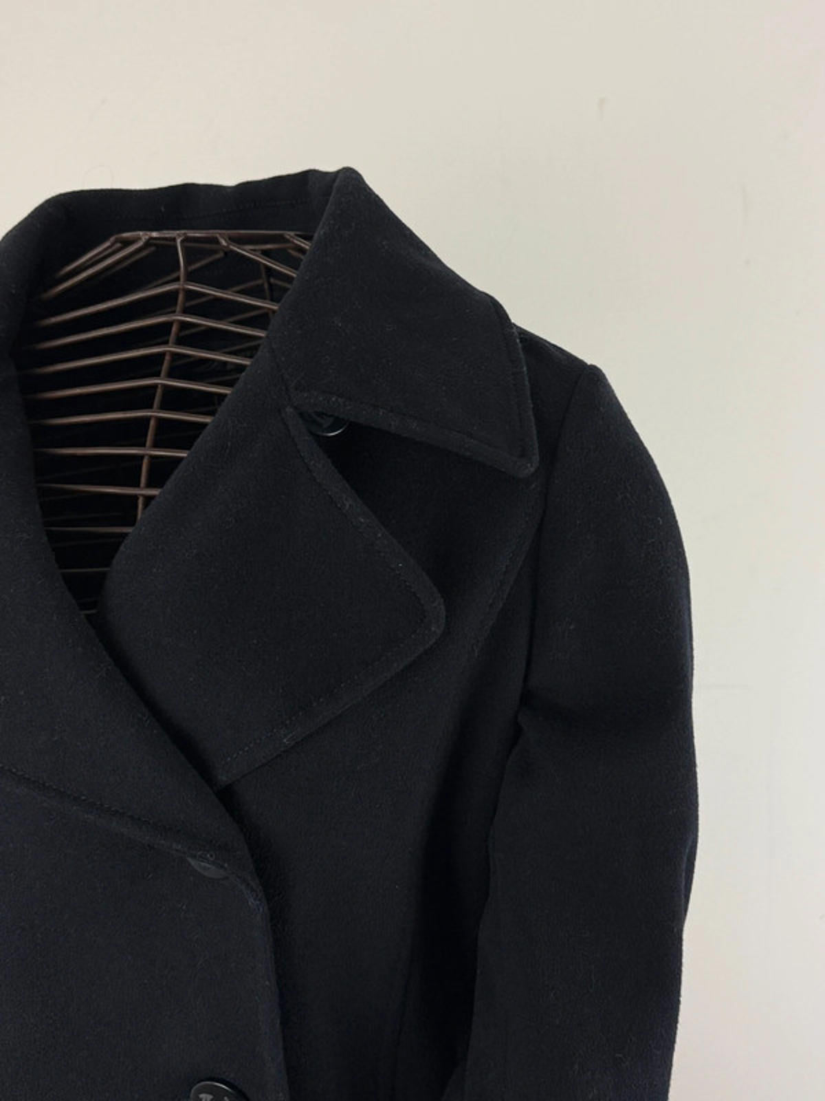 Woolrich Double Breasted Peacoat Large Cropped Navy