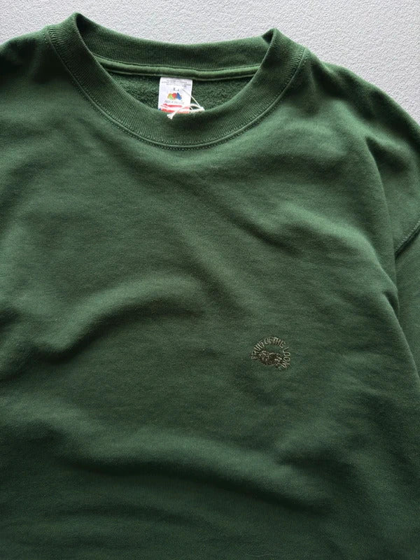 90s Fruit of The Loom Green Blank Sweatshirt Large