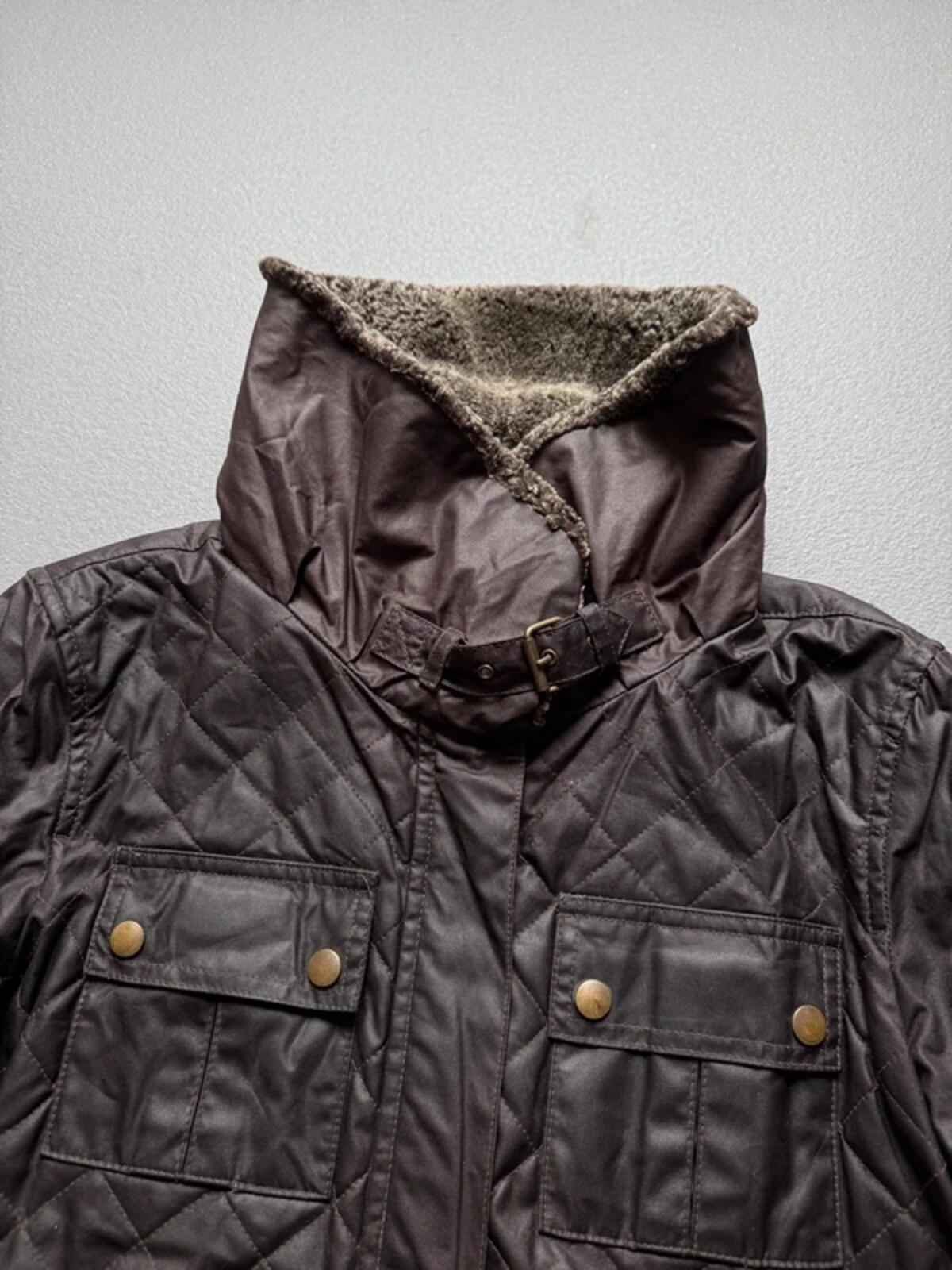 Belstaff Wax Quilted Jacket Brown Ladies Size 46 / UK 14