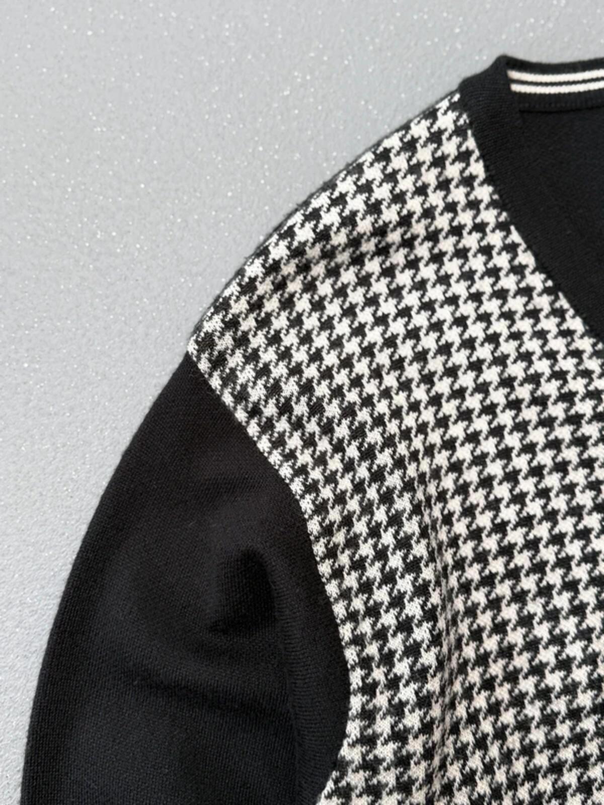 MCM Vintage Houndtooth Cardigan Medium