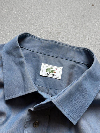 Lacoste 90s Iridescent Blue Grey Shirt XL