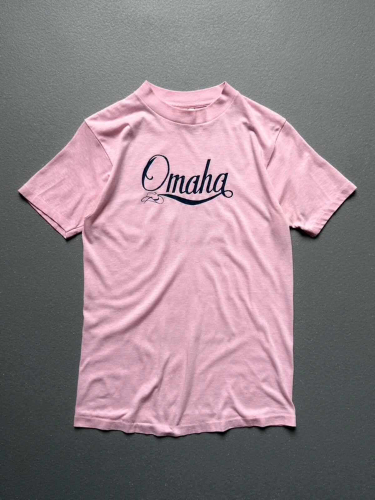 Vintage Single Stitch 80s Pink Omaha Tee Ladies Medium