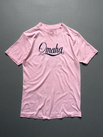 Vintage Single Stitch 80s Pink Omaha Tee Ladies Medium