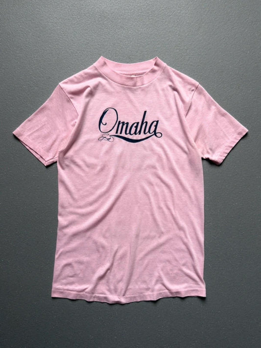 Vintage Single Stitch 80s Pink Omaha Tee Ladies Medium