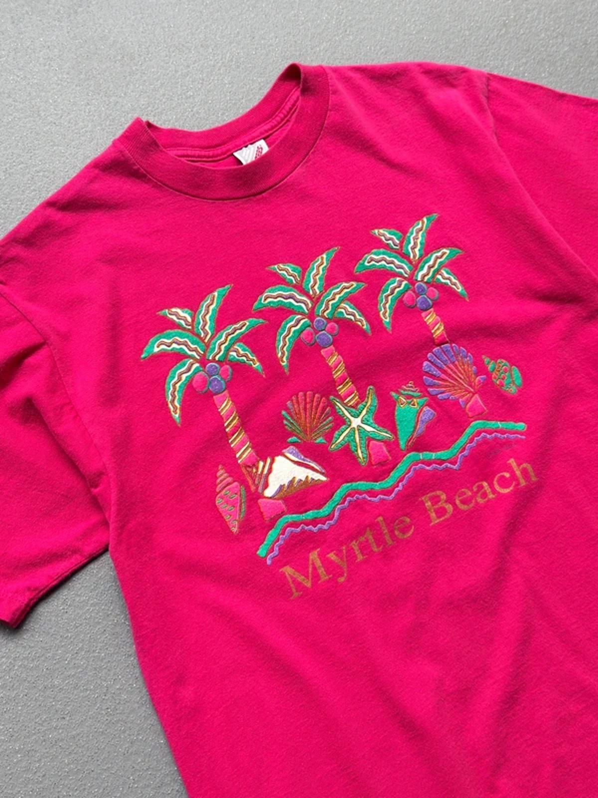 Vintage Jerzees Myrtle Beach Colourful T Shirt Large