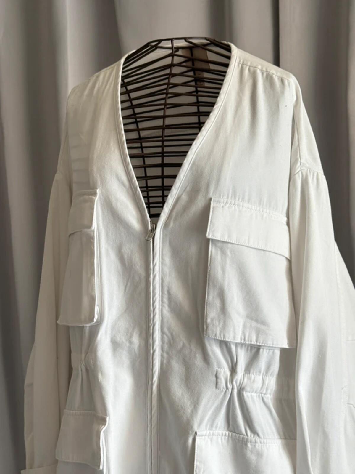 H&M Utility Jacket Oversized Fit Large White
