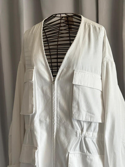 H&M Utility Jacket Oversized Fit Large White