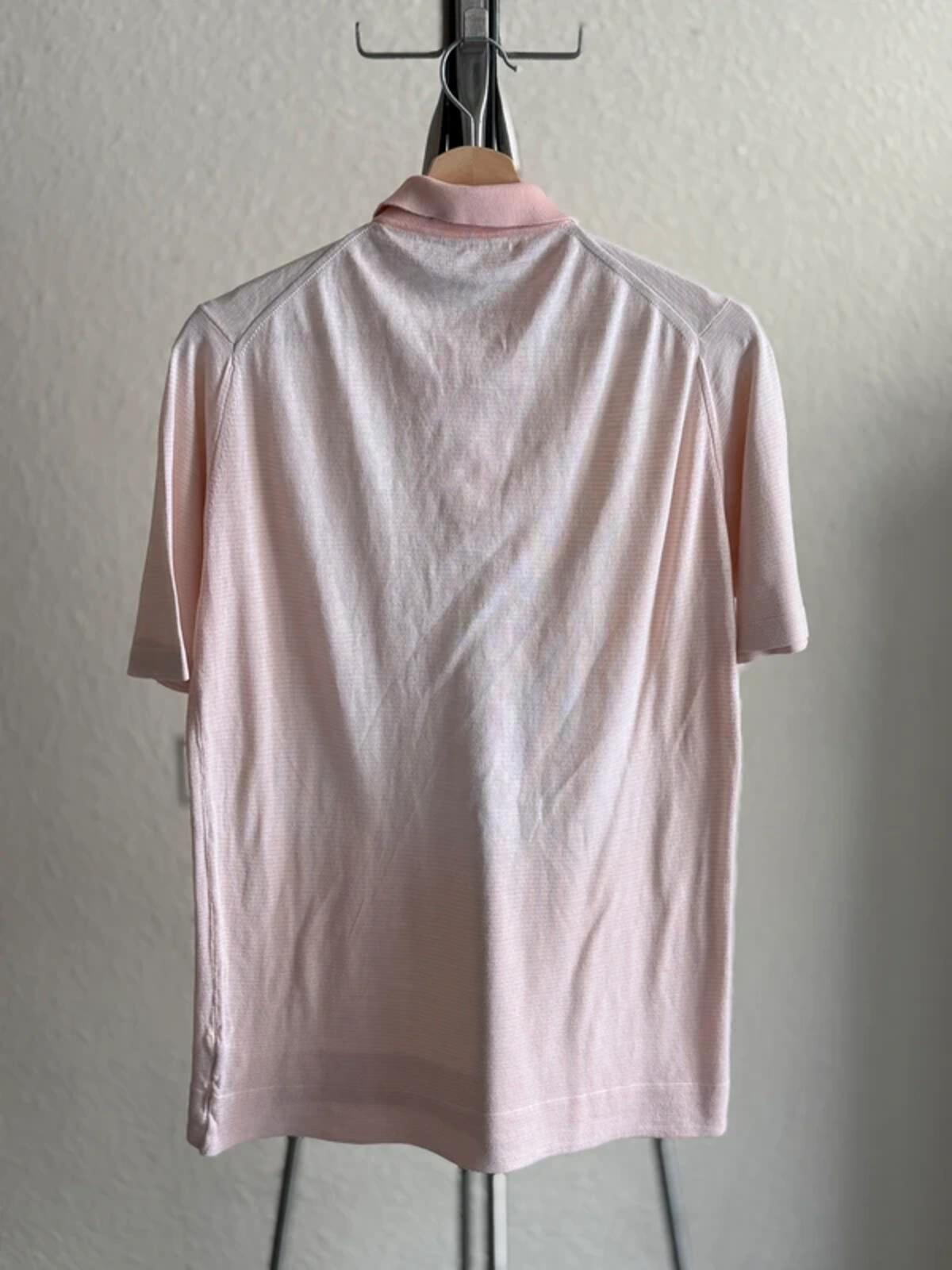 John Smedley 60s Vintage Sea Island Cotton Light Pink Polo Shirt Medium