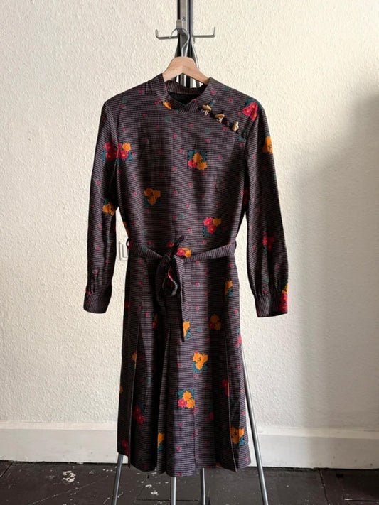 Vintage 1970s Floral Prairie Dress Medium Cottagecore Boho