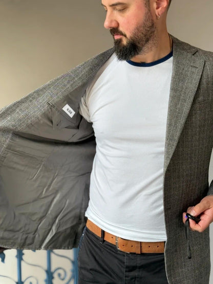 Pal Zileri Grey Lilac Check Wool Jacket IT50