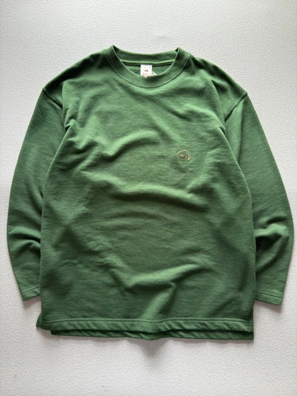 90s Fruit of The Loom Green Blank Sweatshirt Large