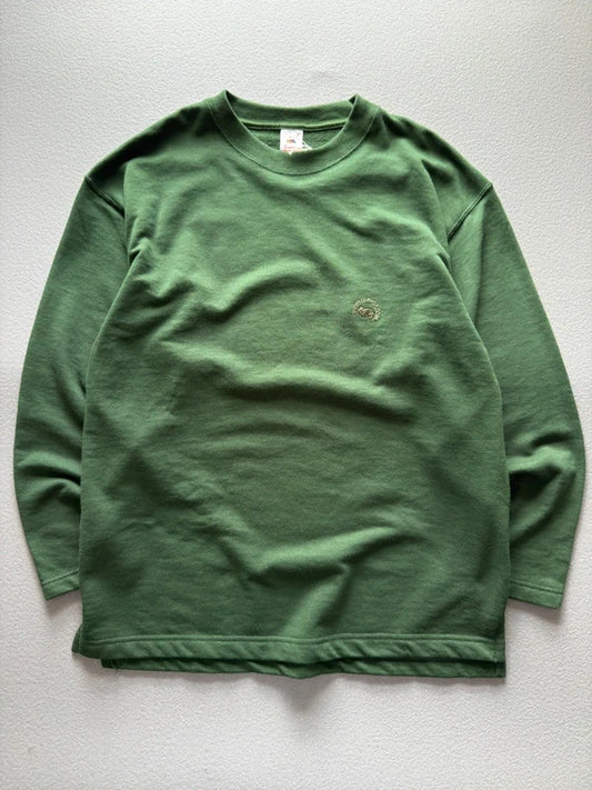 90s Fruit of The Loom Green Blank Sweatshirt Large