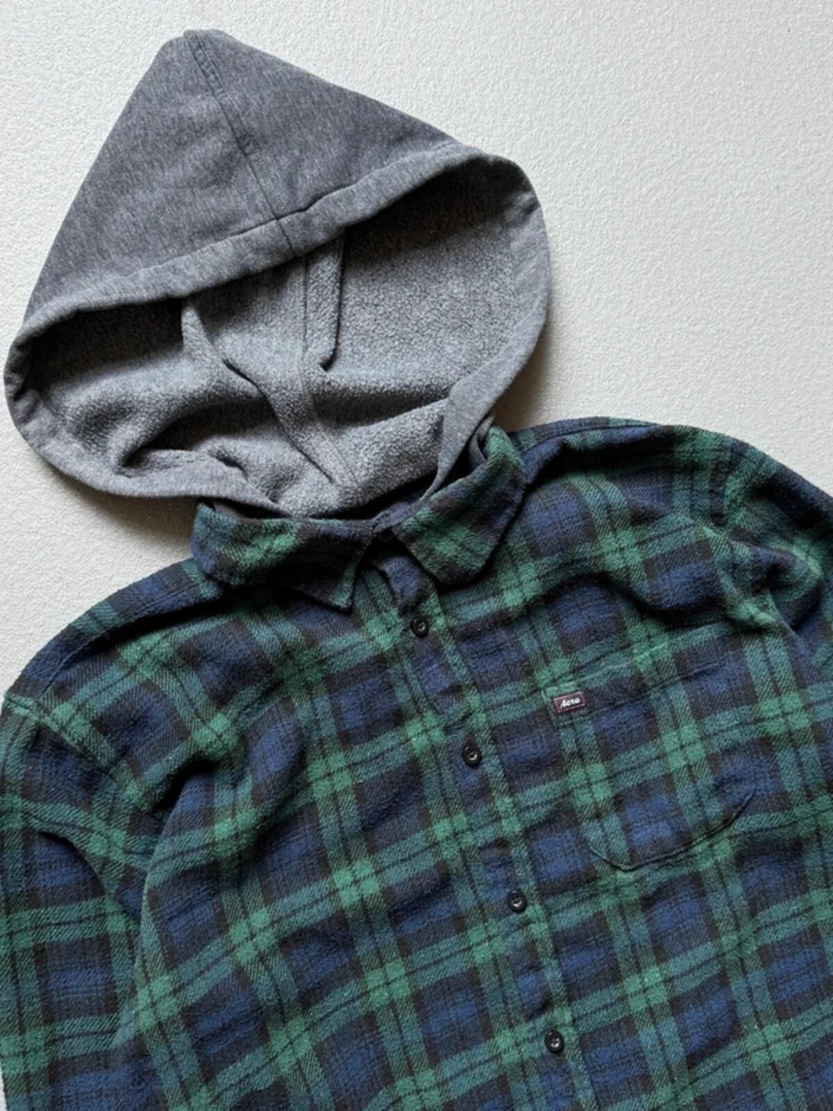 Aeropostale Y2K Flannel Shirt Hoodie Medium
