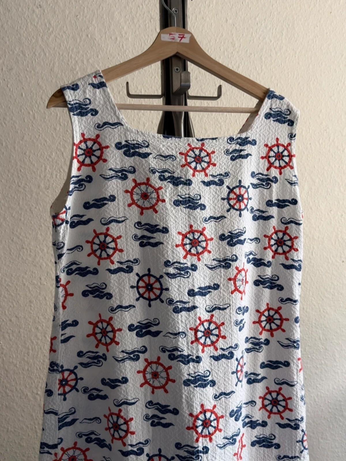 Vintage Nautical Sea Print House Dress Large