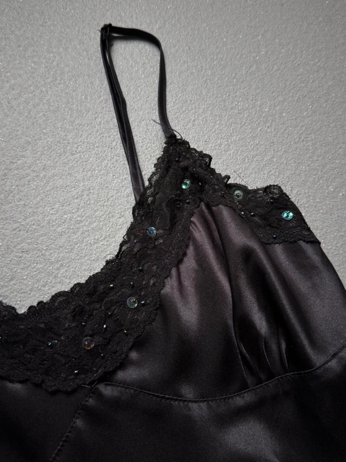 Sequin Silky Black Cami Top 8 / 10