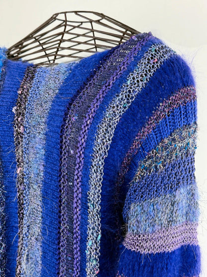Handknit Beautiful Flared Cuff Sweater XL