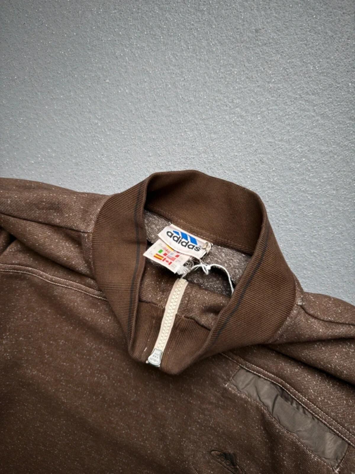 Adidas 90s Vintage 1/4 Zip Sweatshirt Brown Medium