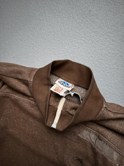 Adidas 90s Vintage 1/4 Zip Sweatshirt Brown Medium