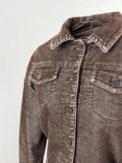 Y2K Cropped Cord Jacket XS