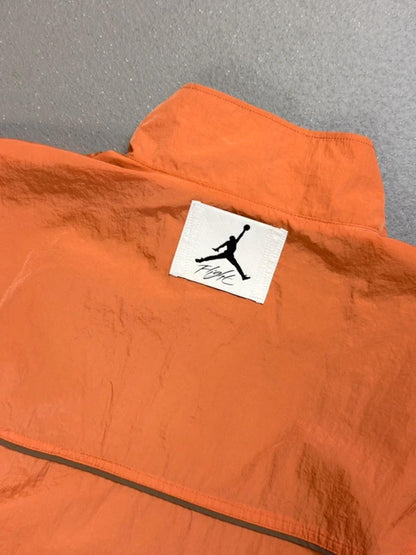 Jordan Orange Nylon Zip Jacket Windbreaker Large