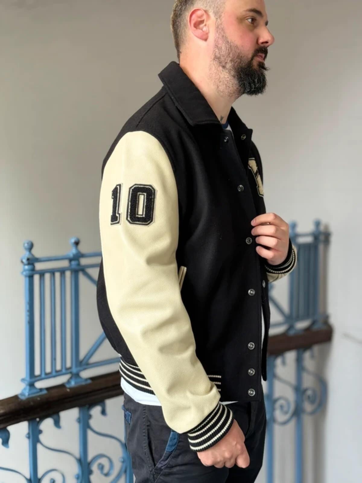 L’avenir Skins Lamb Leather Varsity Jacket Large