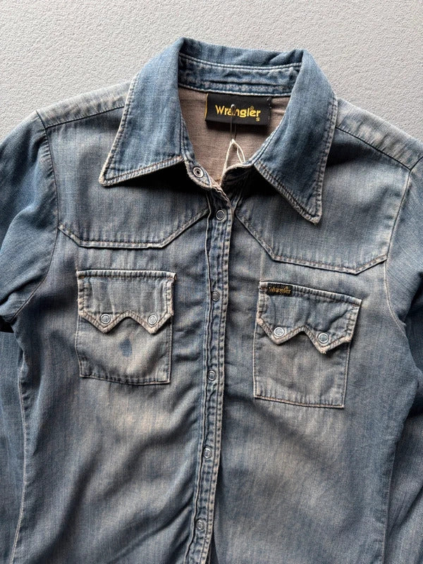 Vintage 90s Wrangler Denim Western Shirt – Women’s Small