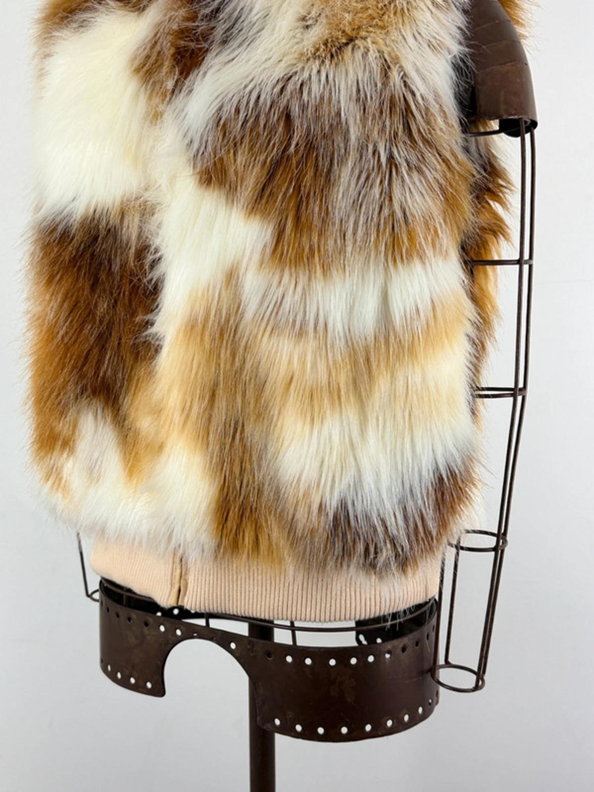 Y2K 70s Style Faux Fur Gilet XL