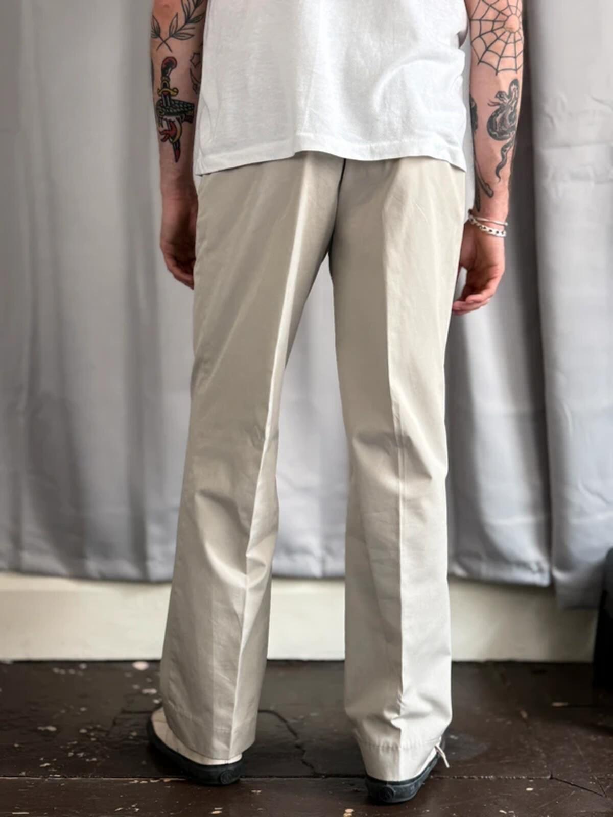 Vintage Pleated Cream High Waist Trousers 32”