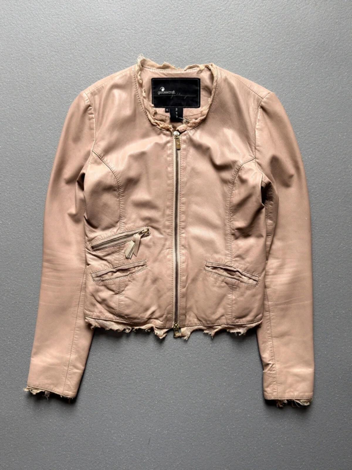 Y2K Rose Pink Leather Jacket Small Ladies