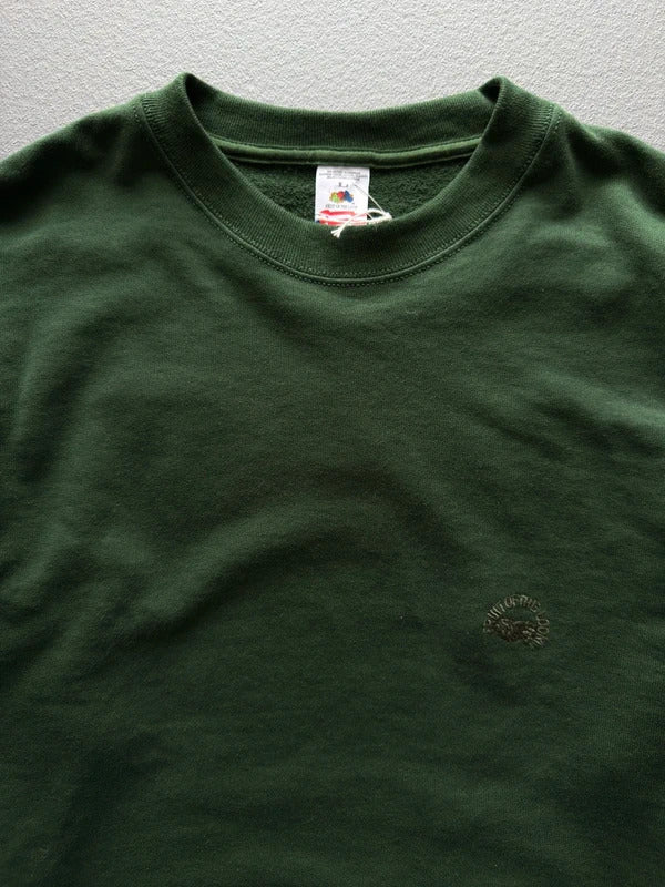 90s Fruit of The Loom Green Blank Sweatshirt Large