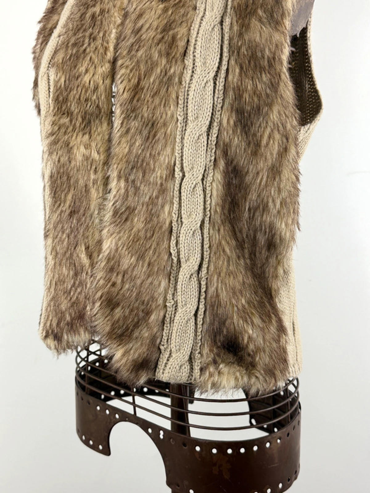 Y2K Faux Fur Afghan Waistcost Size 14