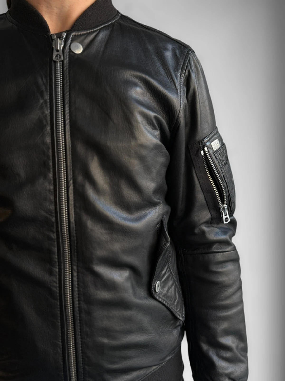 Diesel Sheepskin Real Leather Bomber Jacket Medium