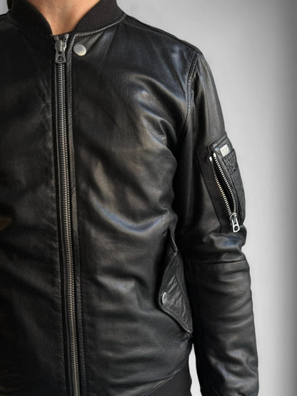 Diesel Sheepskin Real Leather Bomber Jacket Medium