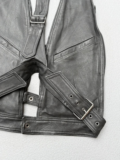Vintage Leather Utility Vest Jopej