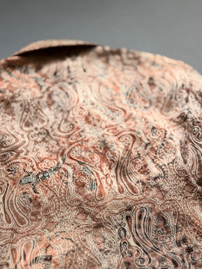 Vintage Embroidered Sashiko Style Paisley Trucker Jacket XL Ladies