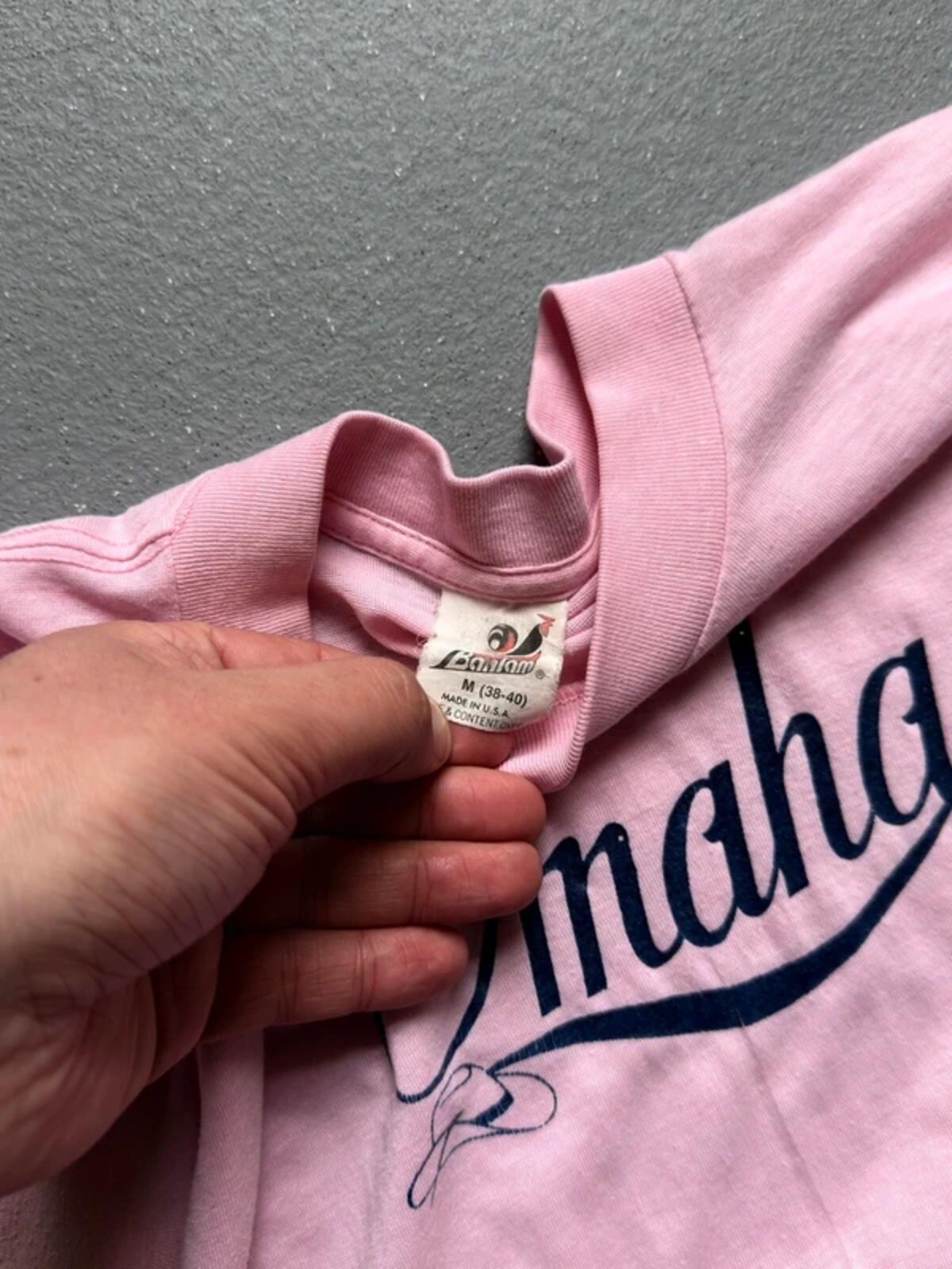 Vintage Single Stitch 80s Pink Omaha Tee Ladies Medium