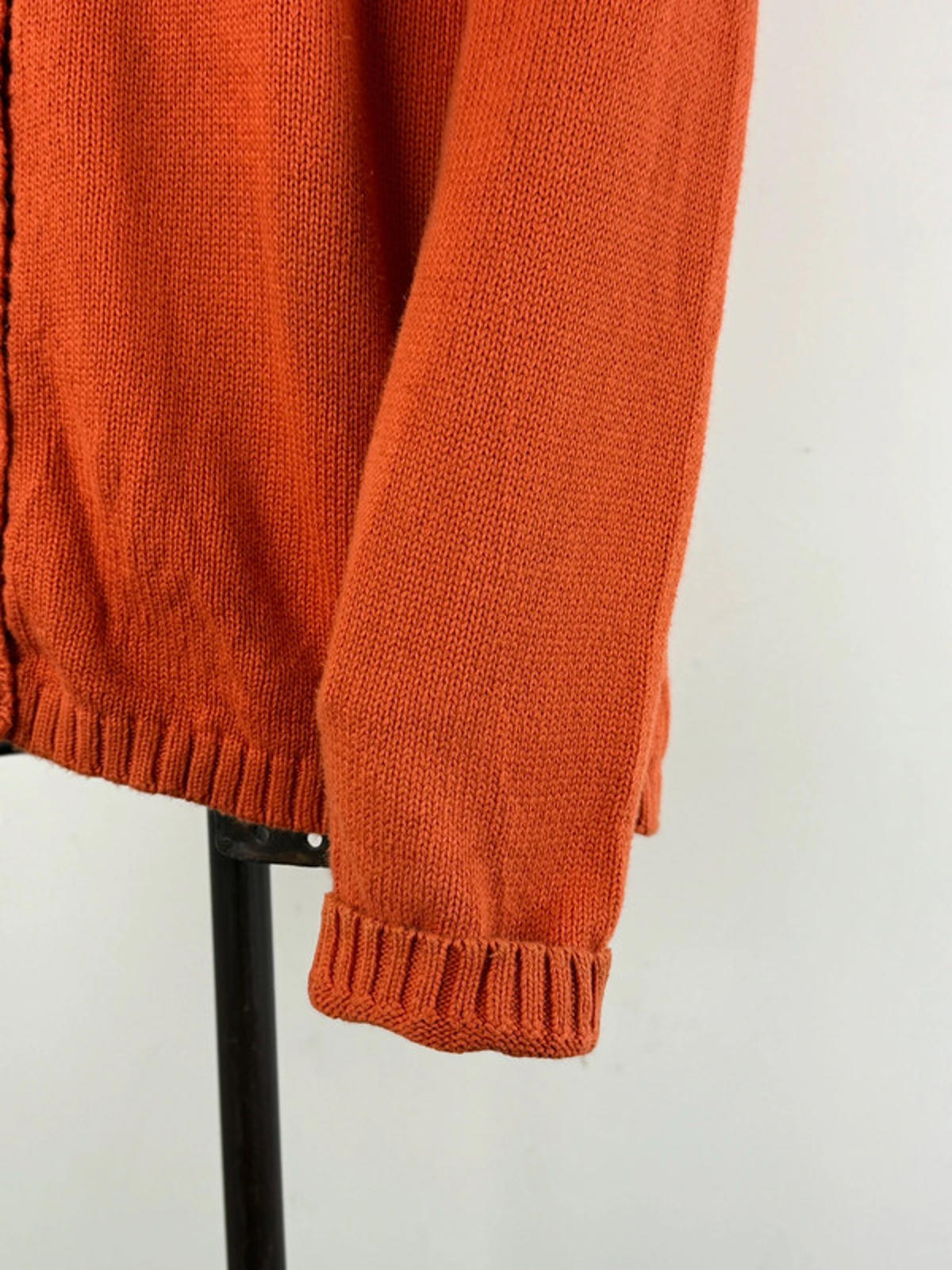 Orange Knitted Cardigan LL Bean Medium