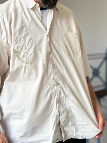 80s Vintage Utility Shirt Short Sleeve XL