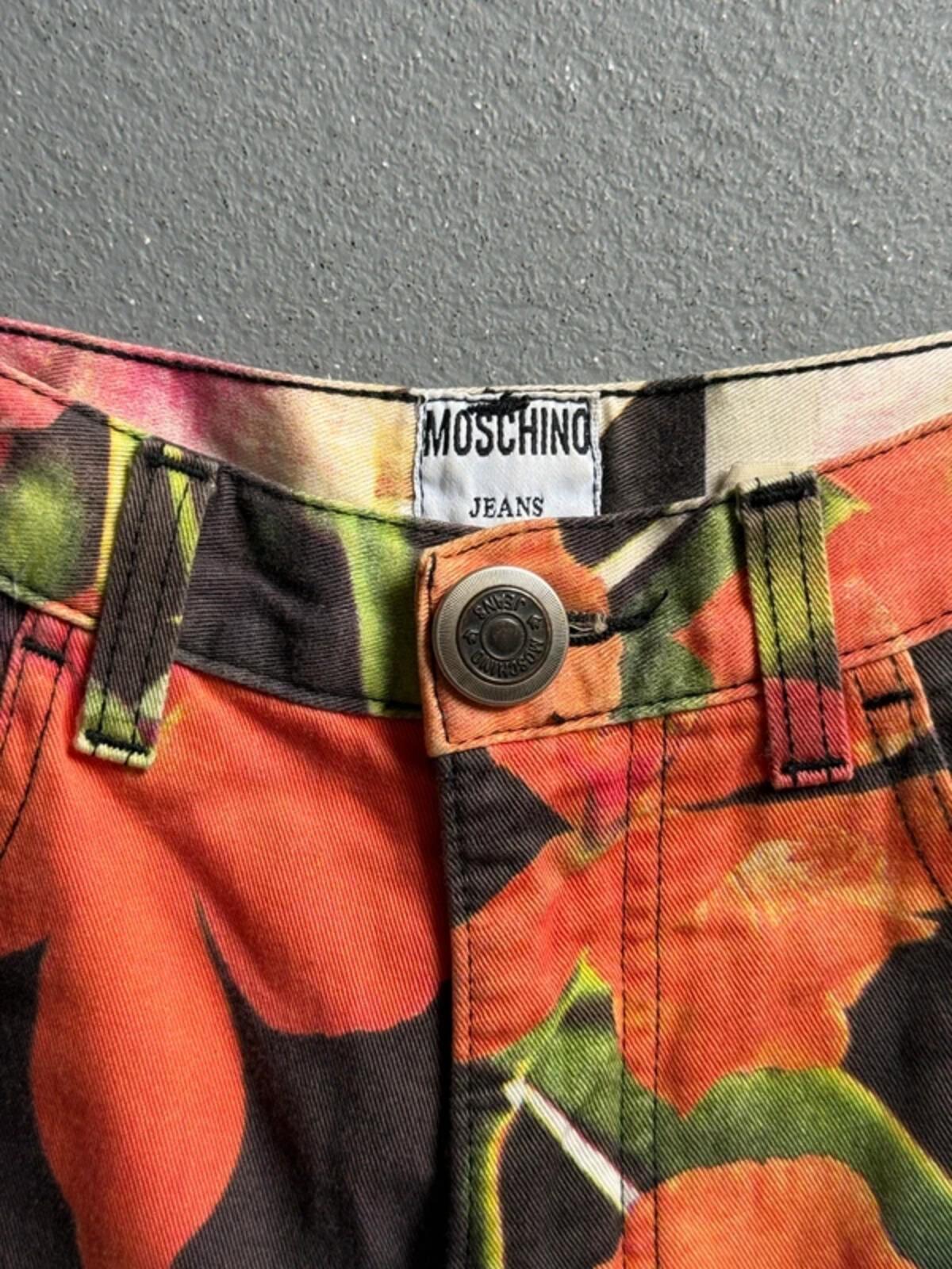 Moschino High Waisted Trousers 26” Floral Print 90s Vintage