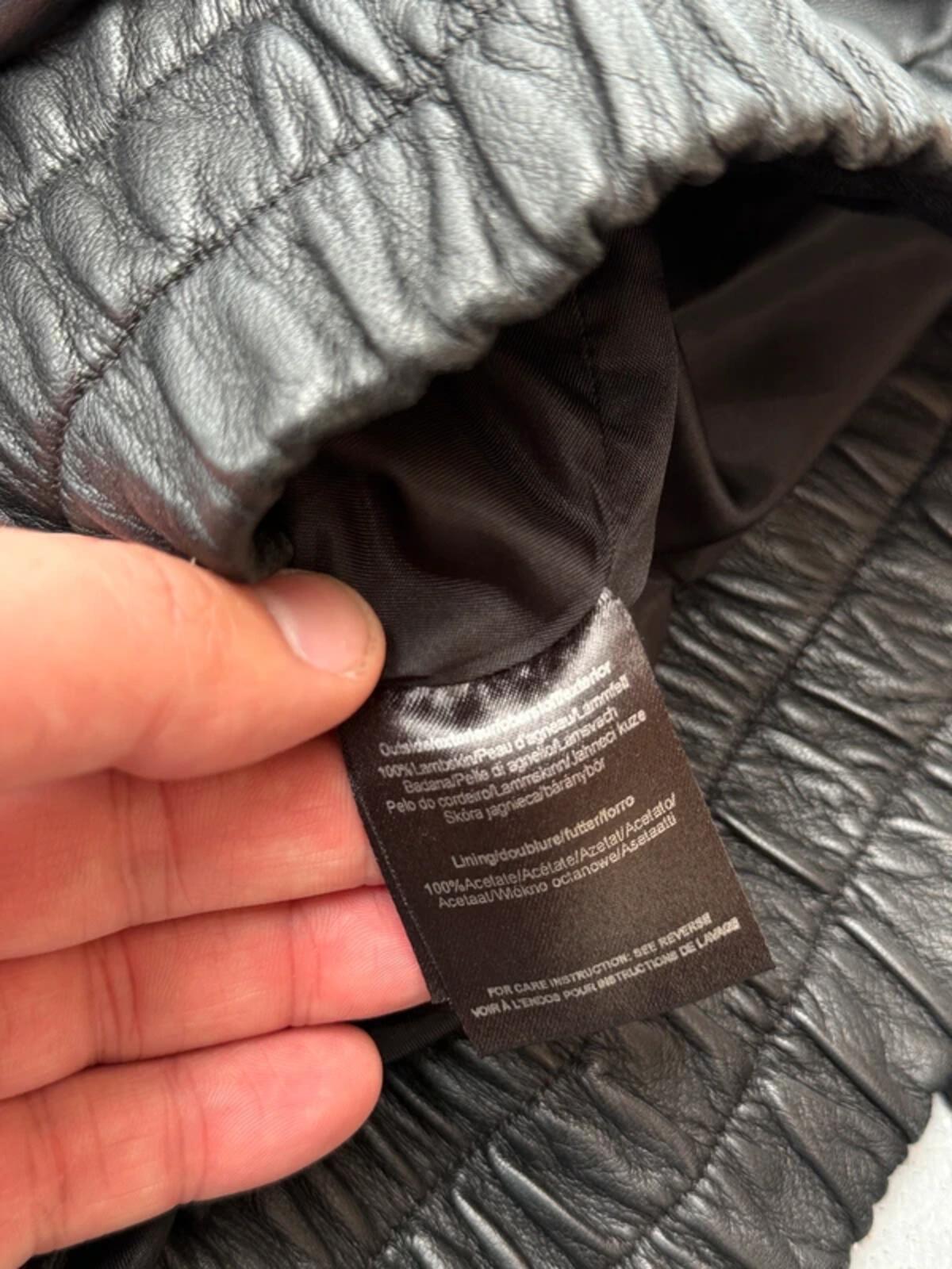 Mexx Y2K Lamb Leather Bomber Jacket Size 16 Black