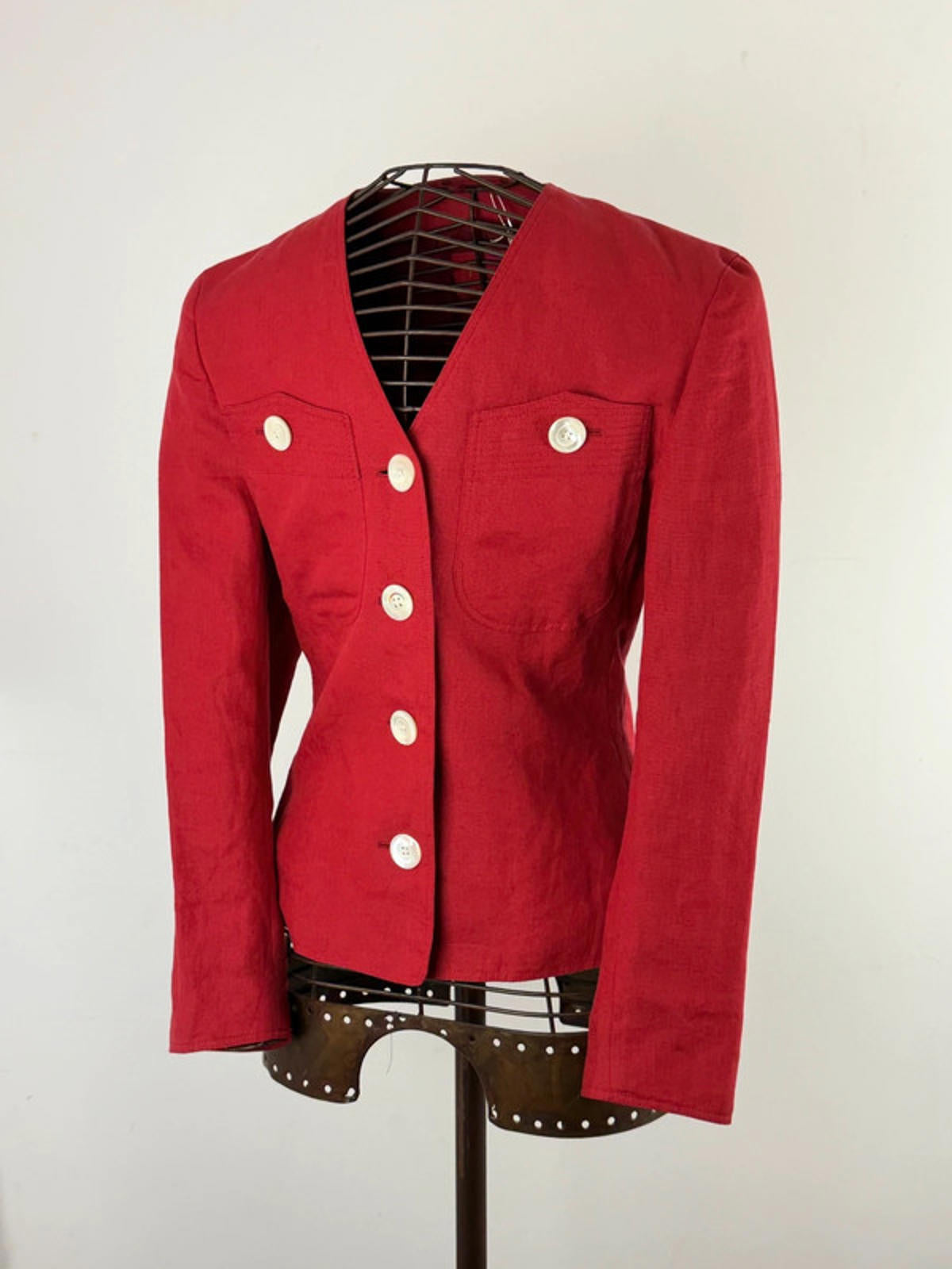Bogner Linen Red Blazer Jacket 12